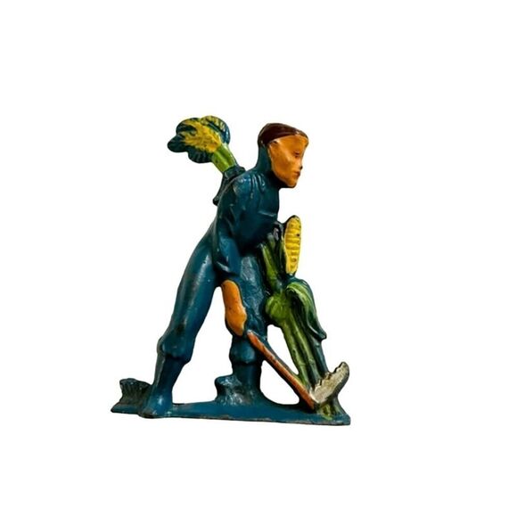 Vintage Lead Manoil Happy Farm Series Corn Harvester Man Barclay #41/9 - Picture 1 of 4